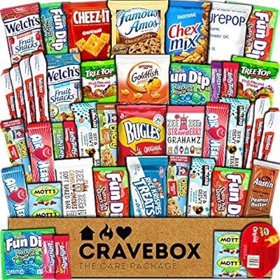 CraveBox Care Package (45 Count) Snacks Cookies Bars Chips Candy Ultimate Variety Gift Box Pack A... | Amazon (US)