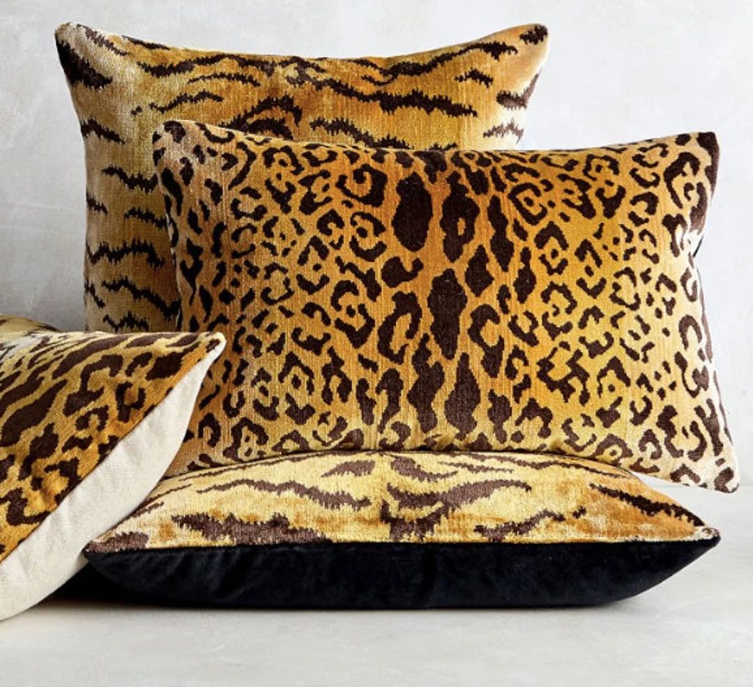 Scalamandre Leopardo Silk Velvet Pillow. Luxury Designer Pillows, High End Pillows, Leopard Velve... | Etsy (US)