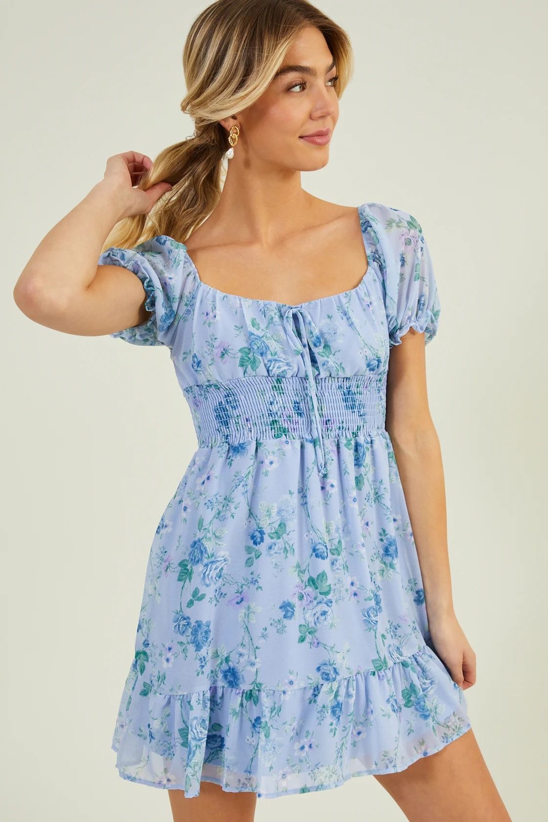 Inaya Floral Dress in Blue | Altar'd State | Altar'd State