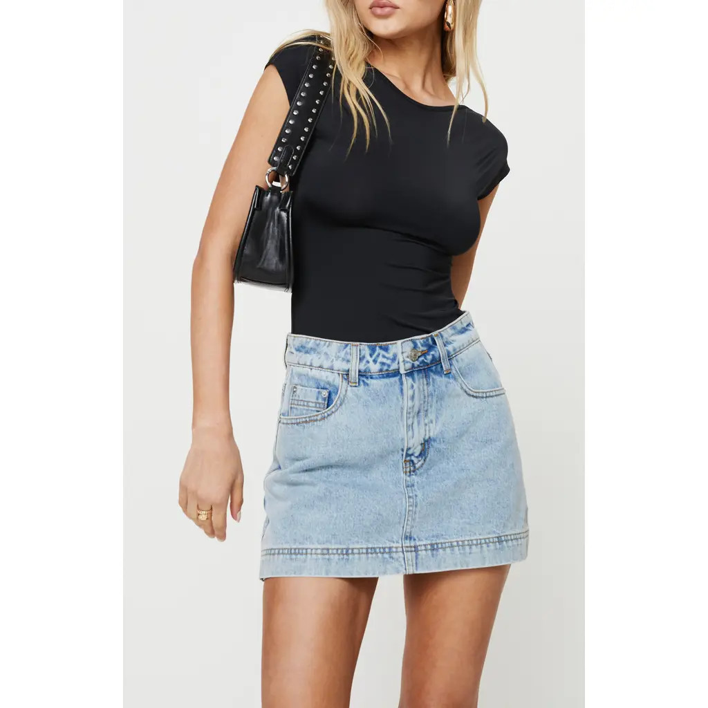 Princess Polly Gazelle Denim Miniskort in Blue at Nordstrom, Size 12 | Nordstrom