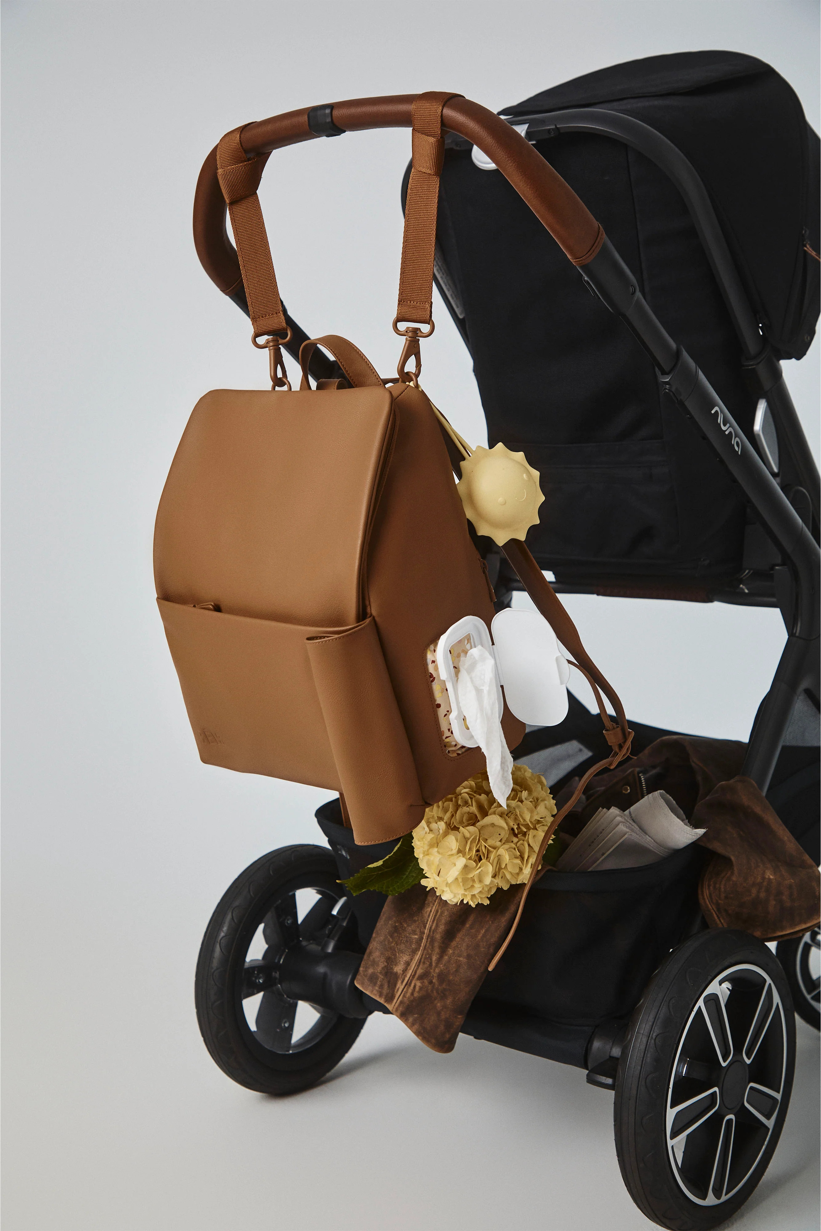 The Everyday Diaper Backpack in Camel Vegan Leather | BEIS