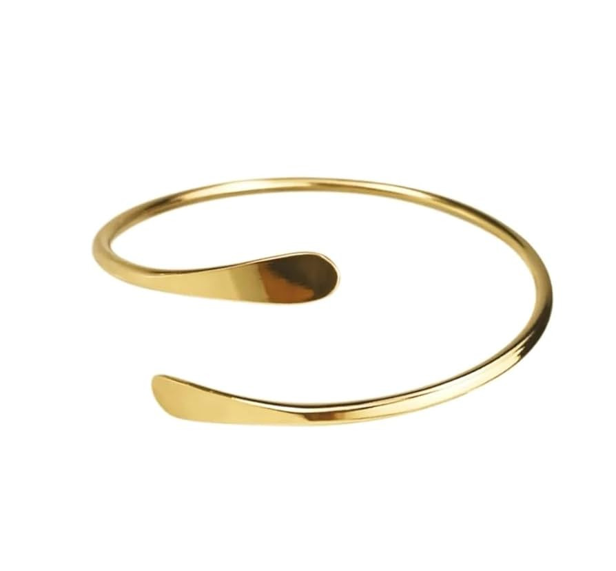 Brass Cuff Bracelets Set, African Brass Bangles For Women, Hammered Ends Stacking Bracelets, Boho... | Amazon (US)