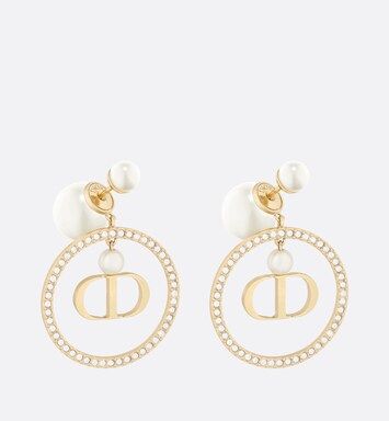 Dior Tribales Earrings Gold-Finish Metal with White Resin Pearls and White Crystals | DIOR | Dior Beauty (US)