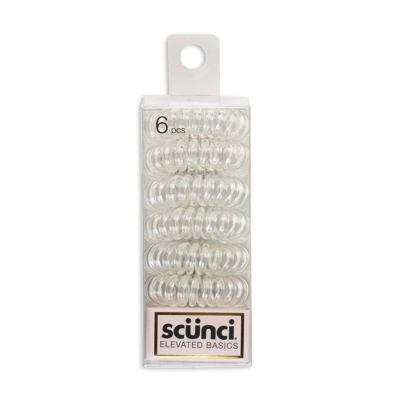 scunci Spiral Hair Ties - Clear - 6ct | Target