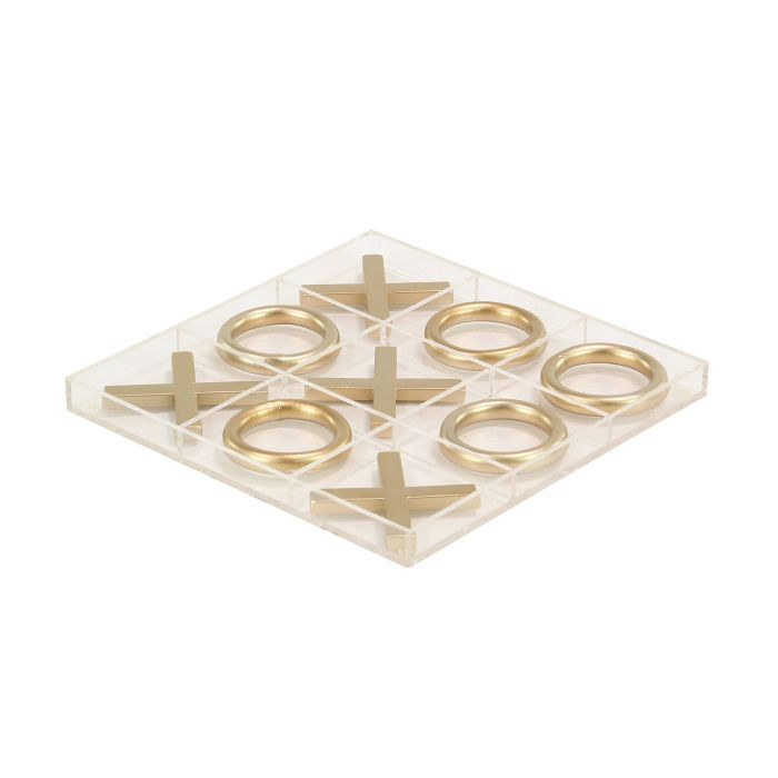 12" Modern Acrylic and Iron Tic Tac Toe Set - Olivia & May | Target