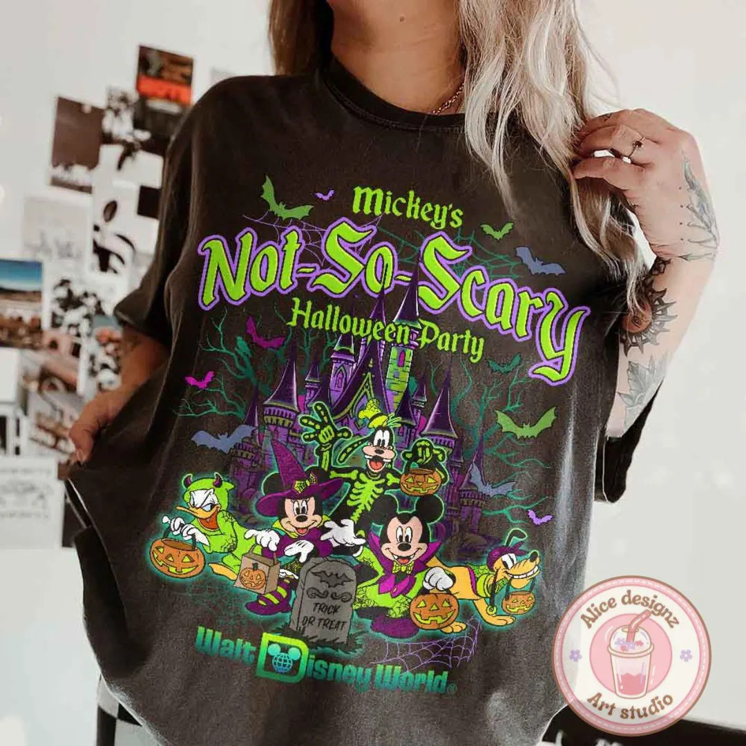 Vintage Mickey's Not so Scary 2025 Shirt, WDW Halloween Family Costume Outfit, Halloween Group Sh... | Etsy (US)