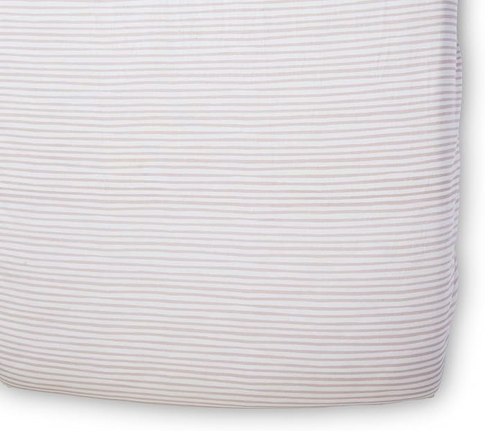 Pehr Striped Crib Sheet, Stripes Away Petal | Breathable Brushed Organic Cotton for Soft Sleep | ... | Amazon (US)