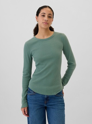 Waffle-Knit Crewneck T-Shirt | Gap Factory