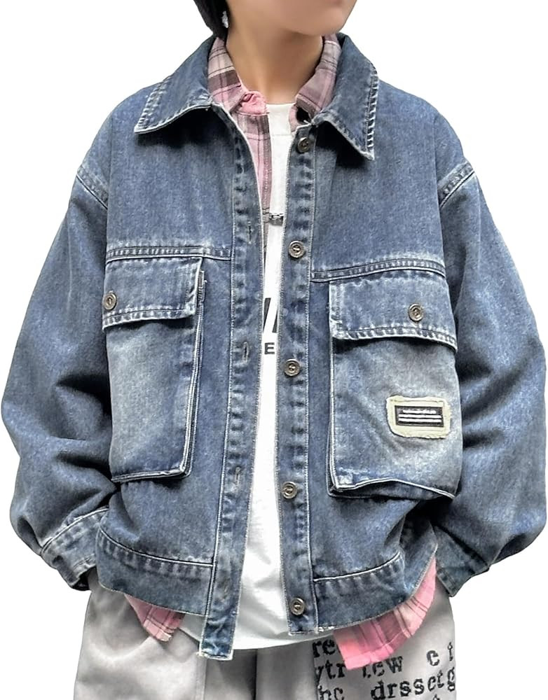 Rolanko Boys Denim Jacket, Kids Oversized Jean Jackets Cowboy Coat 5-13Y | Amazon (US)