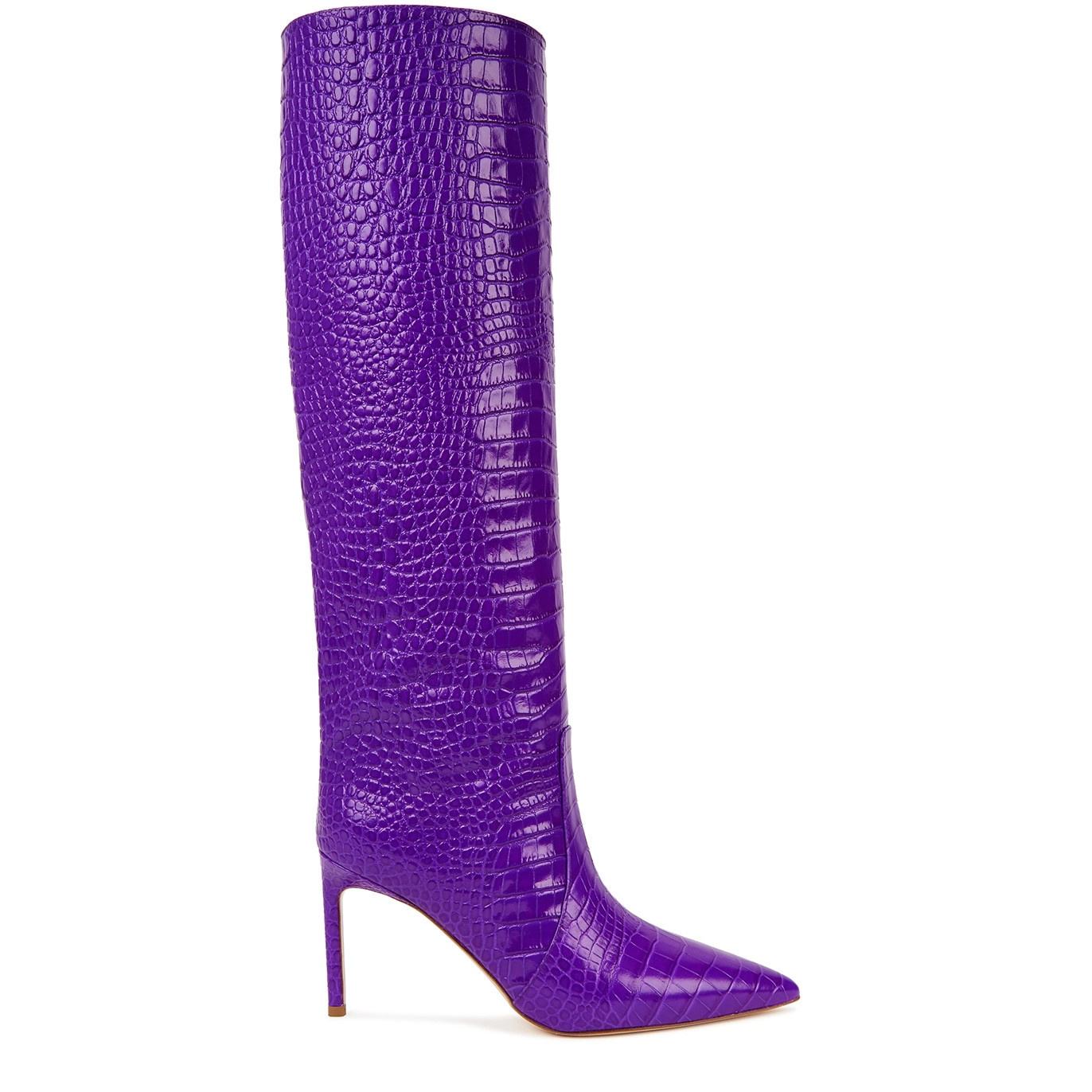Bettina Vermillon Josephine 84 Crocodile-effect Leather Knee-high Boots - Purple - 5 | Harvey Nichols (Global)