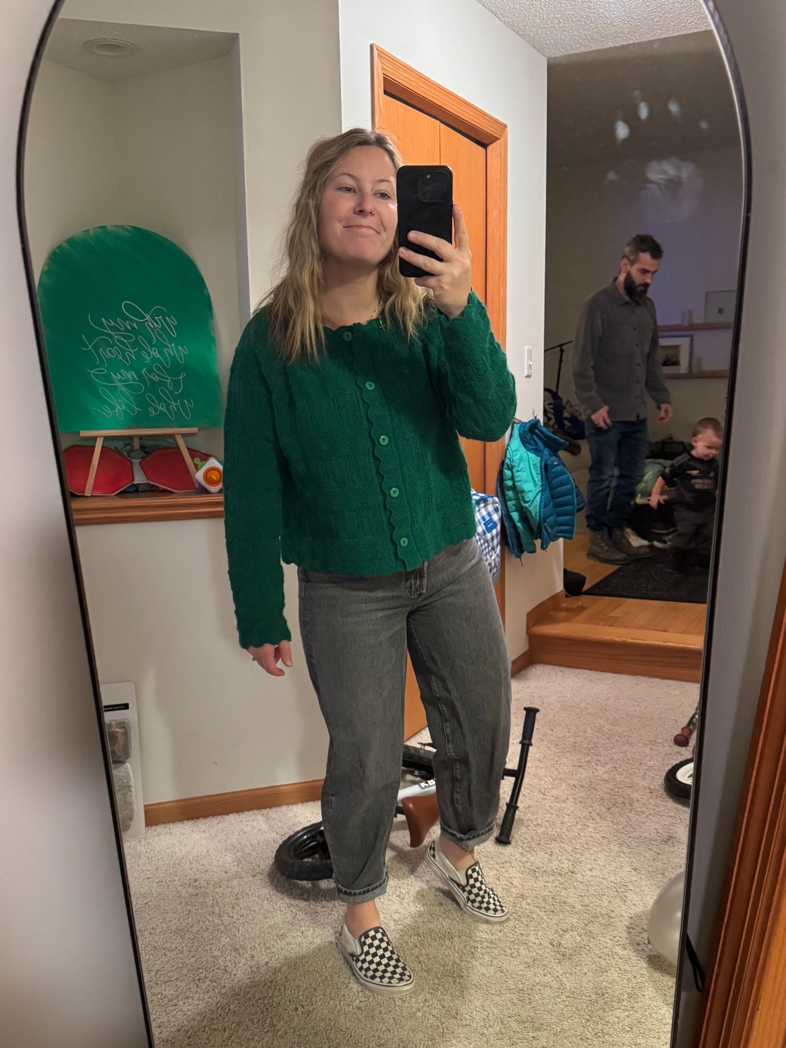 actual sweater from a small town boutique.
jeans purchased for @nuuly