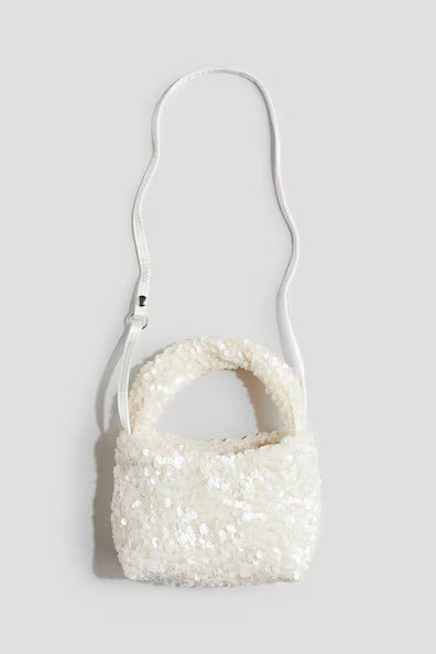H & M - Sequined Handbag - Beige | H&M (US + CA)