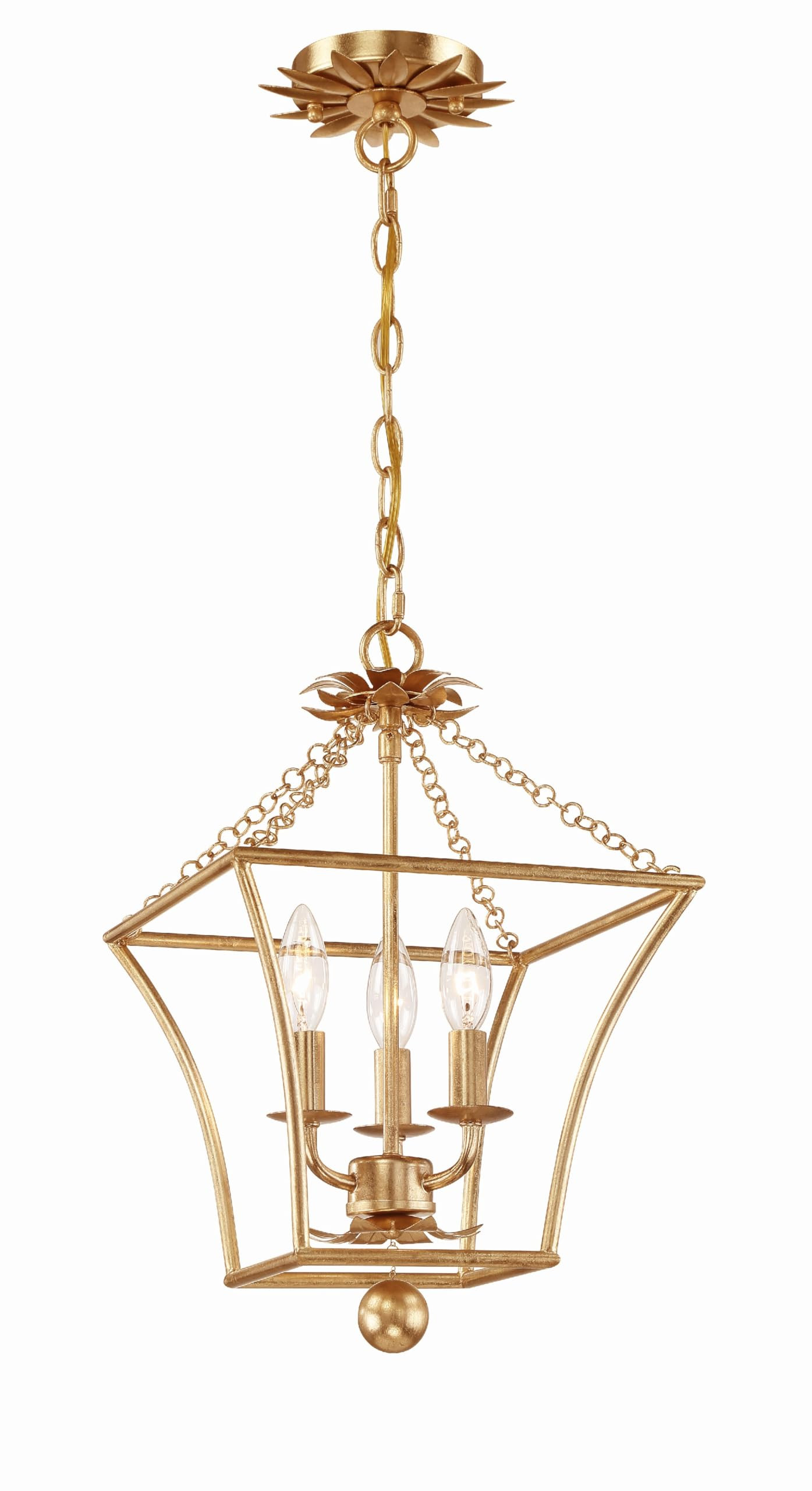 Crystorama Broche 3 Light Antique Gold Lantern Chandelier | Amazon (US)