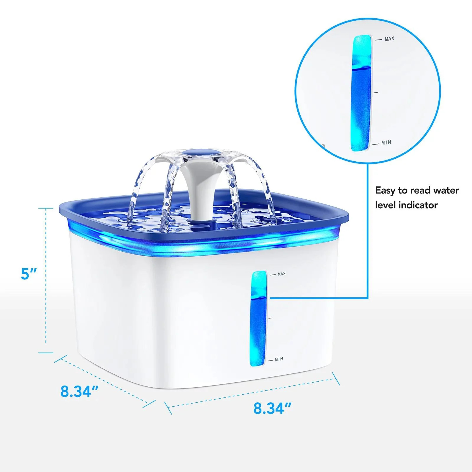 Ophanie 95oz/2.8L Pet Fountain with Anti-slip Mat, Cat Dog Water Fountain Dispenser with Smart Pu... | Walmart (US)