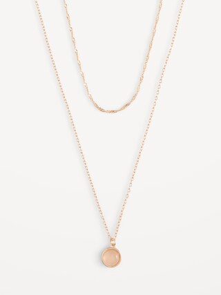 Gold-Plated Rose Quartz Pendant Necklace Variety 2-Pack for Women | Old Navy (US)