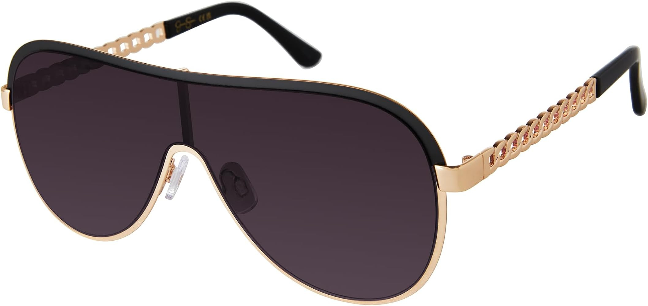 Jessica Simpson Women's J6228 Metal Shield Aviator Pilot Sunglasses with Uv Protection. Glam Gift... | Amazon (US)