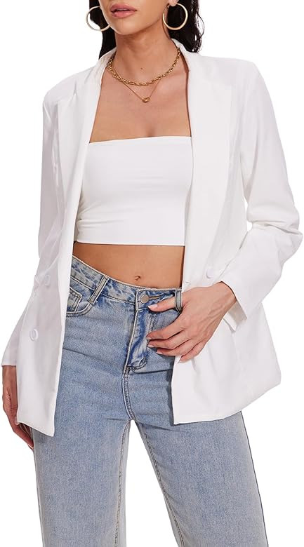 Beautiful Nomad Women's Cotton Linen Blazer Long Sleeve Fall Fashion Casual Work Office Jackets | Amazon (US)