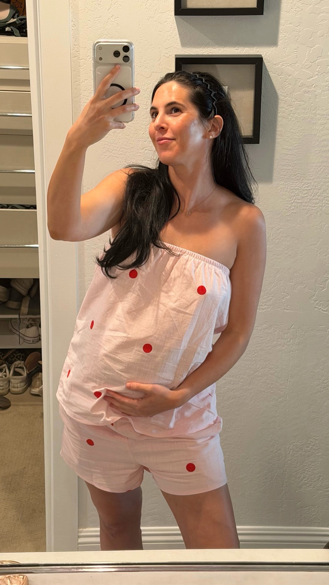 OOTD at 31 weeks pregnant 🤰🏻 Wearing a size small 

Pink polka dots, Amazon set

#LTKootd #LTKdayinmylife #LTKBump