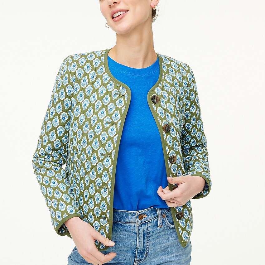 Block-print quilted jacket | J.Crew Factory