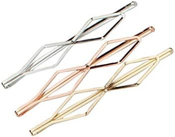 Kitsch Fashion Metal Decorative Bobby Pins, Gold, Rose Gold and Silver, 2.5" Long, 3 Pack, Diamon... | Amazon (US)