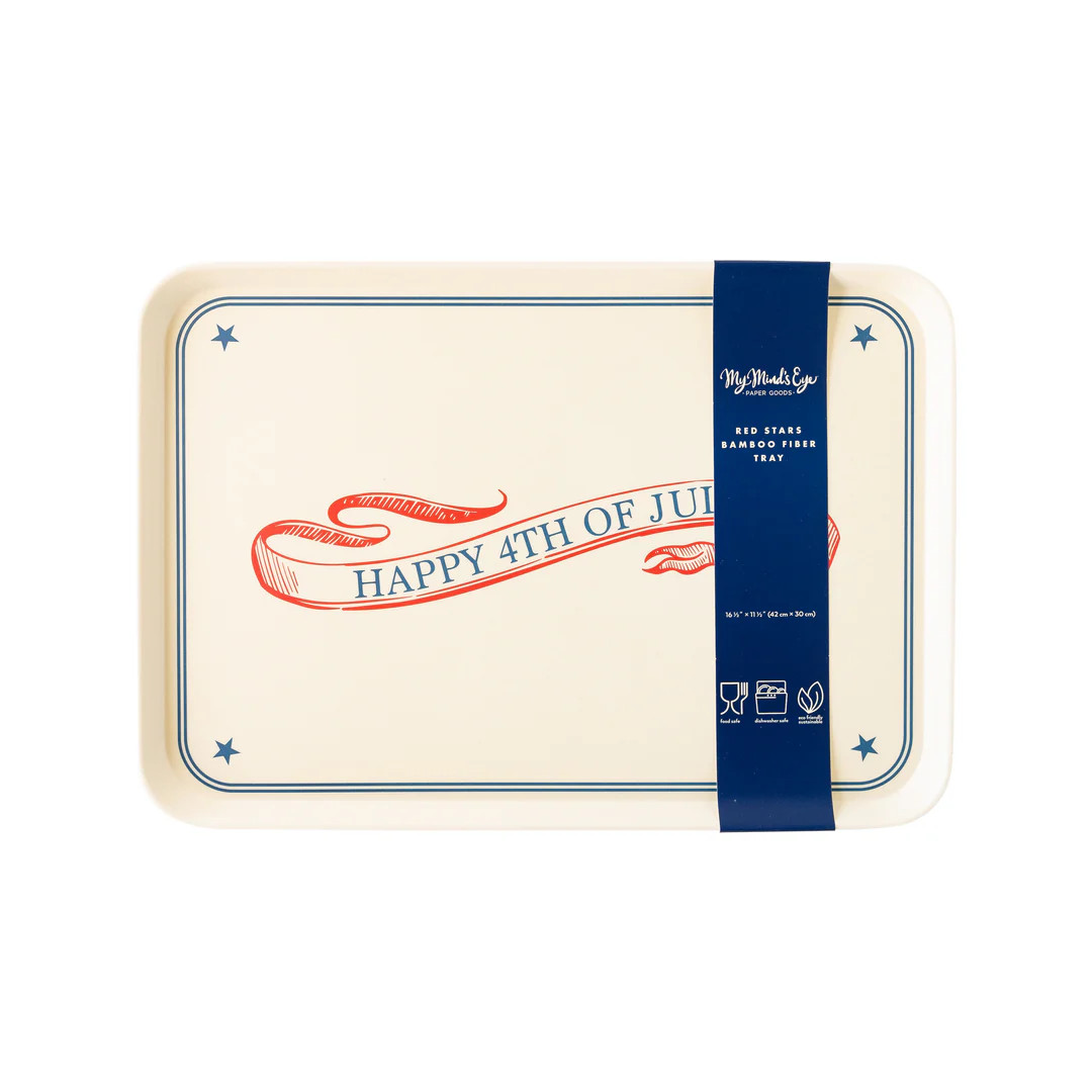 Happy 4th of July Reusable Bamboo Serving Tray | My Mind's Eye