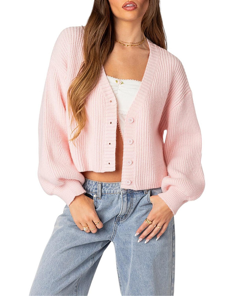 Edikted Sabrina Chunky Knit Cropped Cardigan | Bloomingdale's (US)