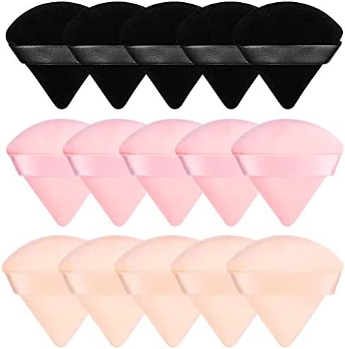 15 Pieces Powder Puff Face Soft Triangle Makeup Puff Velour Puff for Loose Powder Body Powder Cos... | Amazon (US)