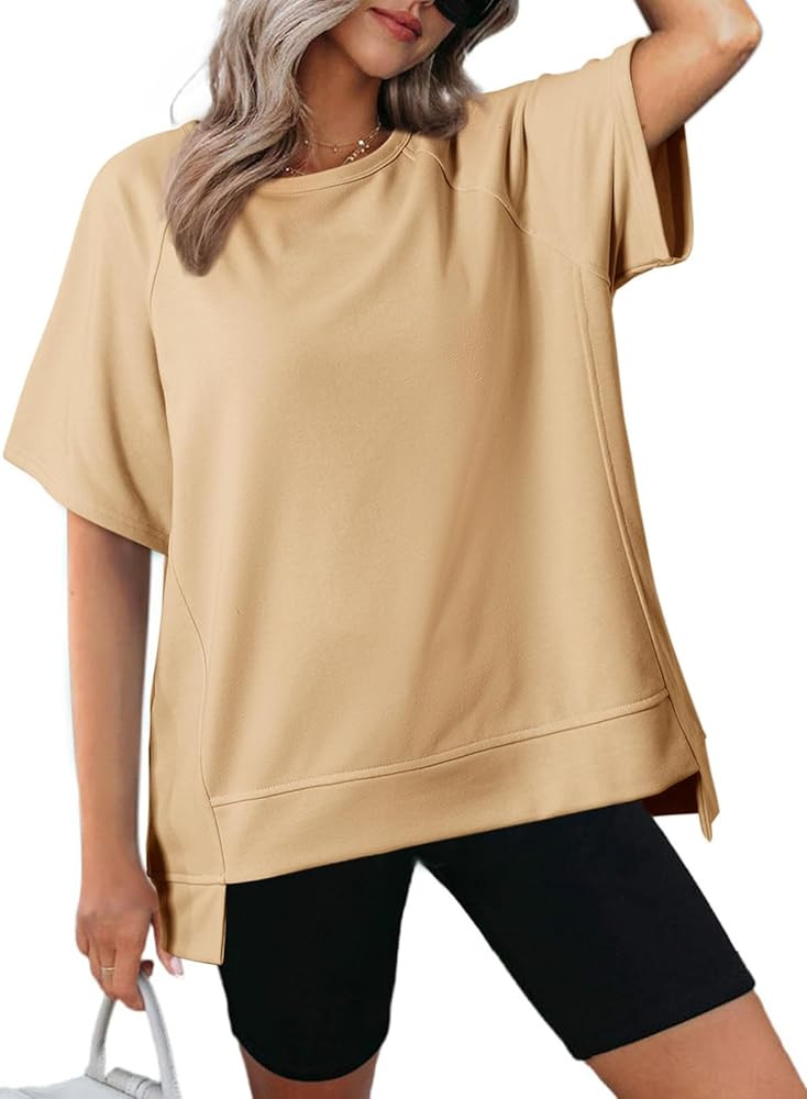 Dokotoo Oversized T Shirts for Women Crewneck Short Sleeve Casual Summer Tops Lightweight Loose H... | Amazon (US)