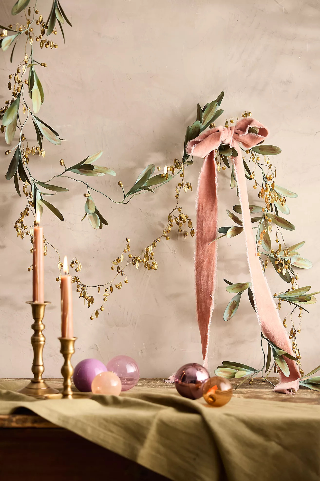 Green Mistletoe Iron Garland | Anthropologie (US)
