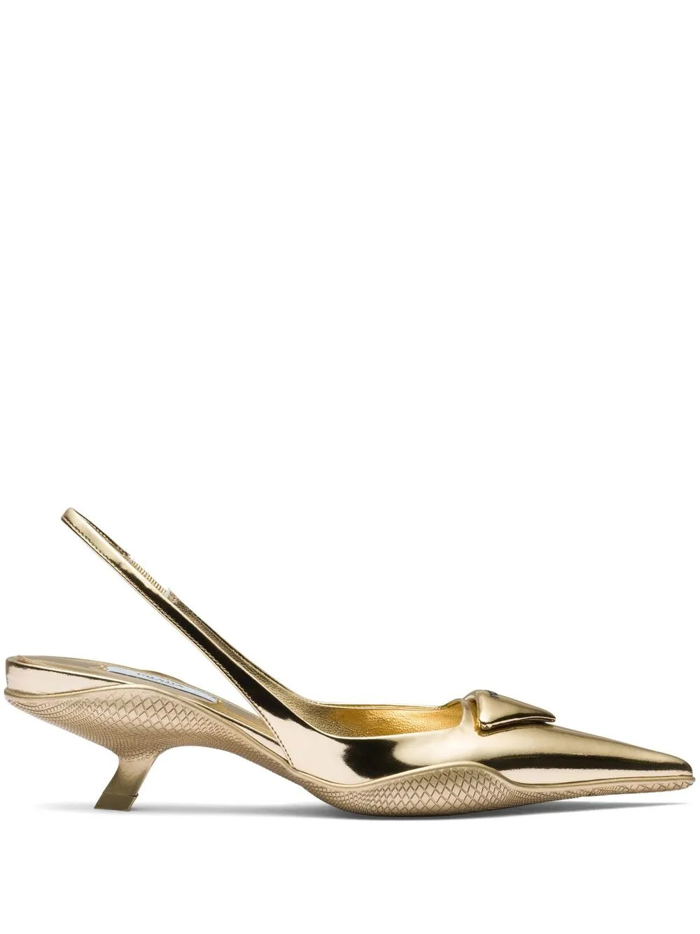 metallic-finish kitten-heel pumps | Farfetch Global