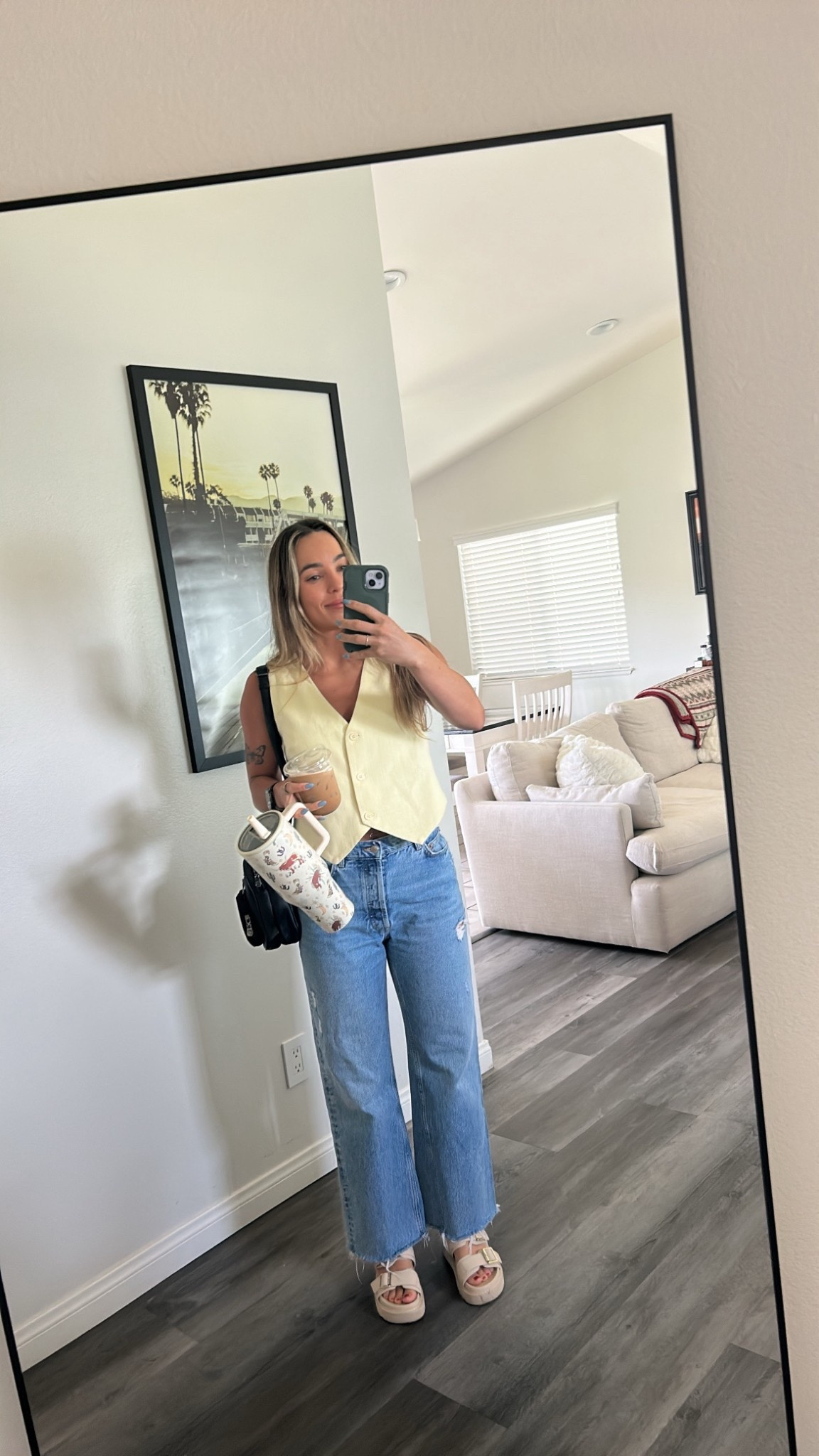 Size XS in top - runs large 
Jeans - true to size - BDG brand but no longer sold, linking similar styles! 
Sandals true to size 

#LTKfitnessgoals #LTKgrwm #LTKmorningroutine