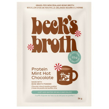 Beck's Broth Protein Bone Broth Mint Hot Chocolate Mix | Well.ca