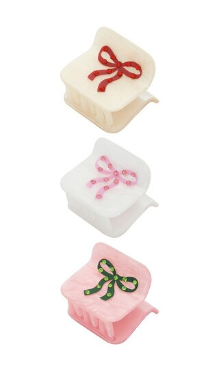 Bows Crystal Claw Clip Set Of 3 in Multi | Revolve Clothing (Global)