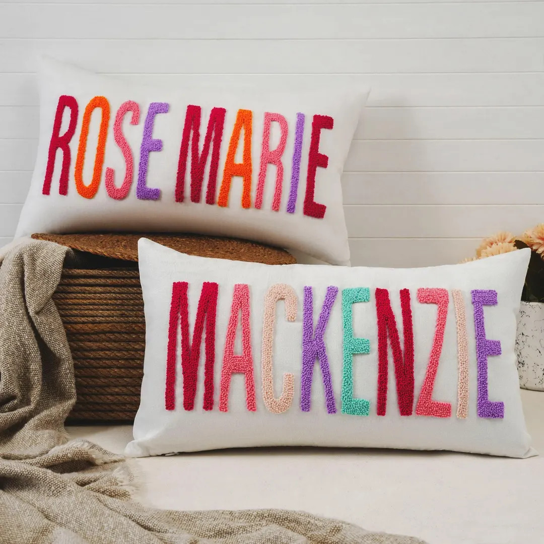 Personalized Baby Girl Name Pillow, Custom Nursery Pillow, Girl Kid Gift Dorm Decor, Graduation G... | Etsy (US)