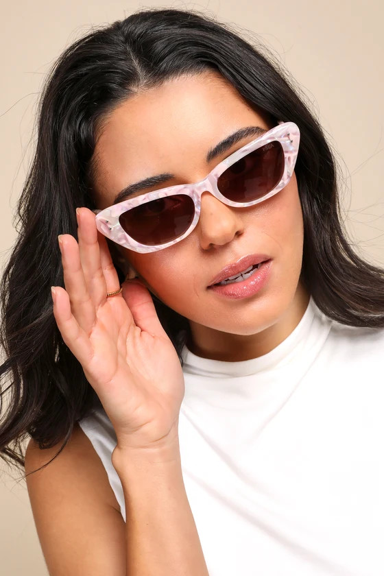 Astrid Pink Tortoise Cat Eye Sunglasses | Lulus