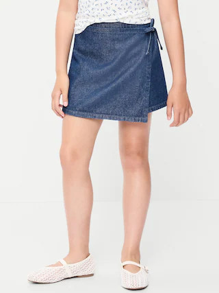 Wrap-Front Denim Skort for Girls | Old Navy (US)
