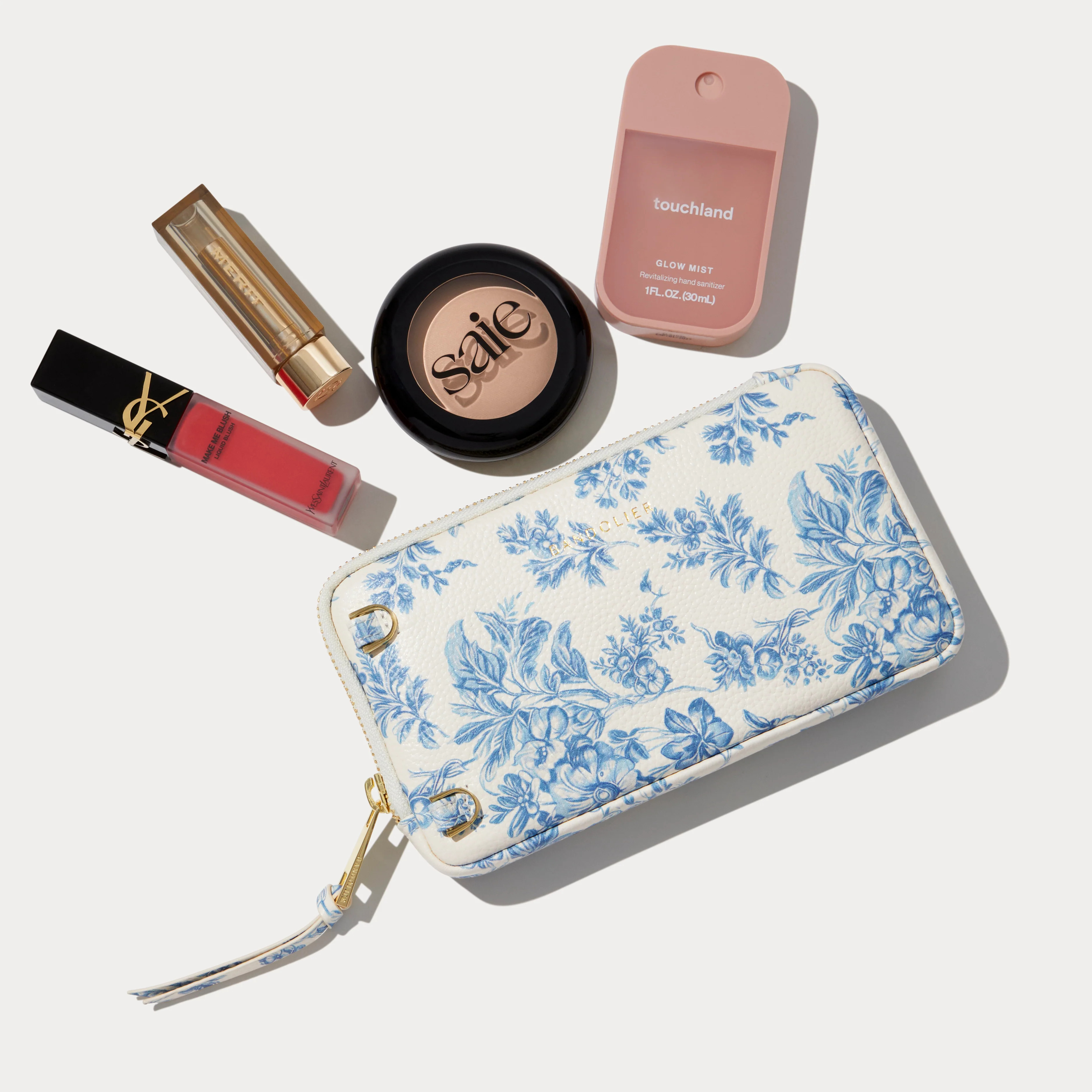 Expanded Zip Pouch - Chambray Toile/Gold | Bandolier