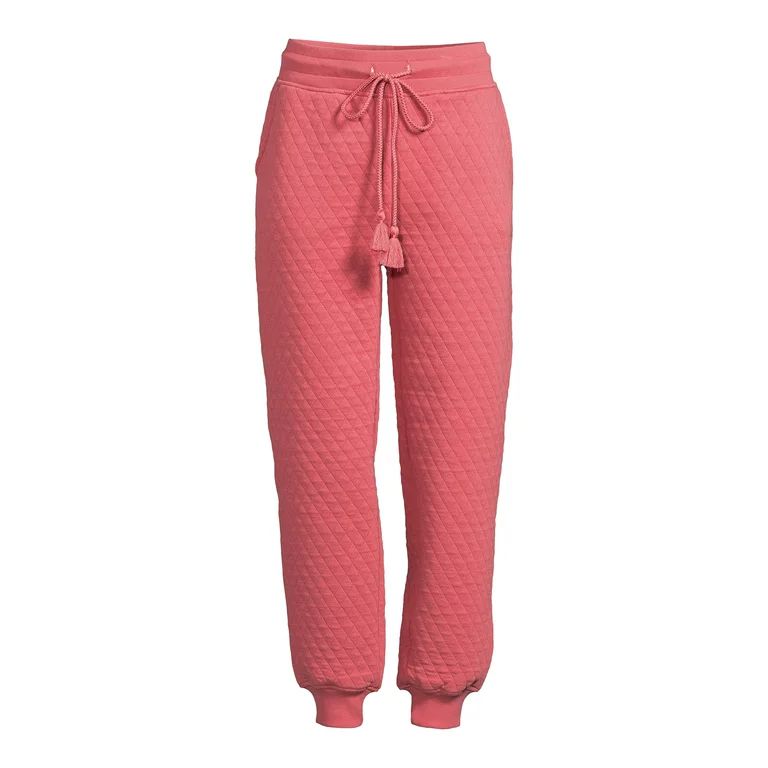 Time and Tru Women's Coordinating Quilted Drawstring Waist Pant | Walmart (US)