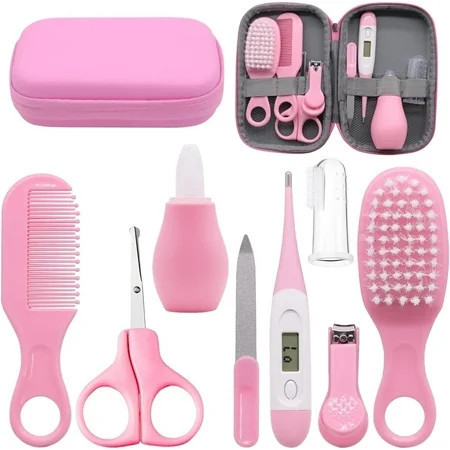 Baby Healthcare Kit Grooming Kit Topboutique Portable Newborn Nursery Health Care Set with Baby Comb Clipper Cleaner Baby Brush for Baby Girl & Boy Gifts Newborn Gift Set Set of 8 Pink | Walmart (US)