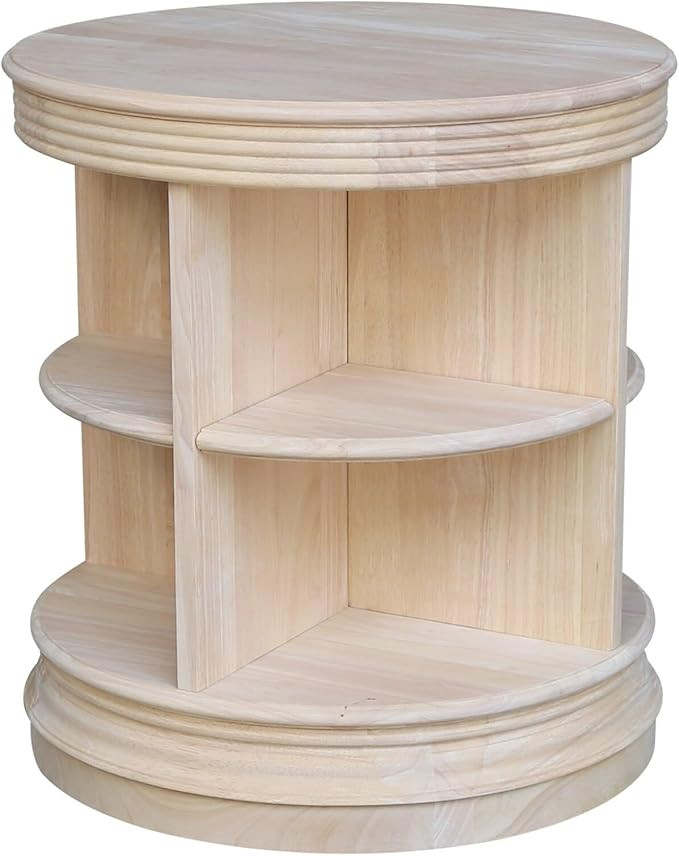 IC International Concepts Library Round End Table, Elegant Wooden Side Table with Sturdy Curved L... | Amazon (US)