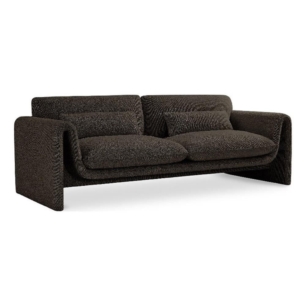 Meridian Furniture Stylus Brown Boucle Fabric Sofa | Walmart (US)
