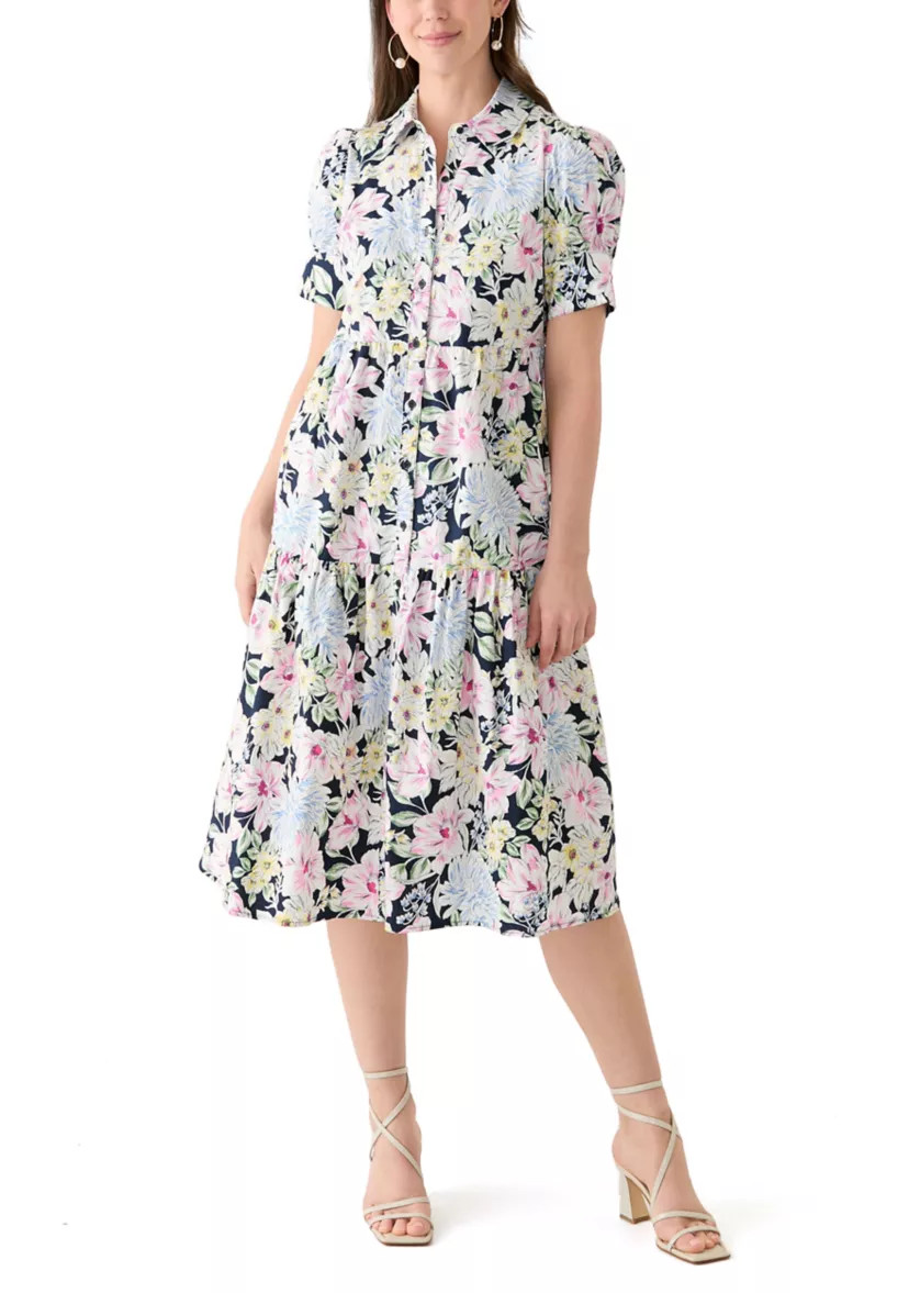 Women's Short Sleeve Midi Shirtdress | Belk