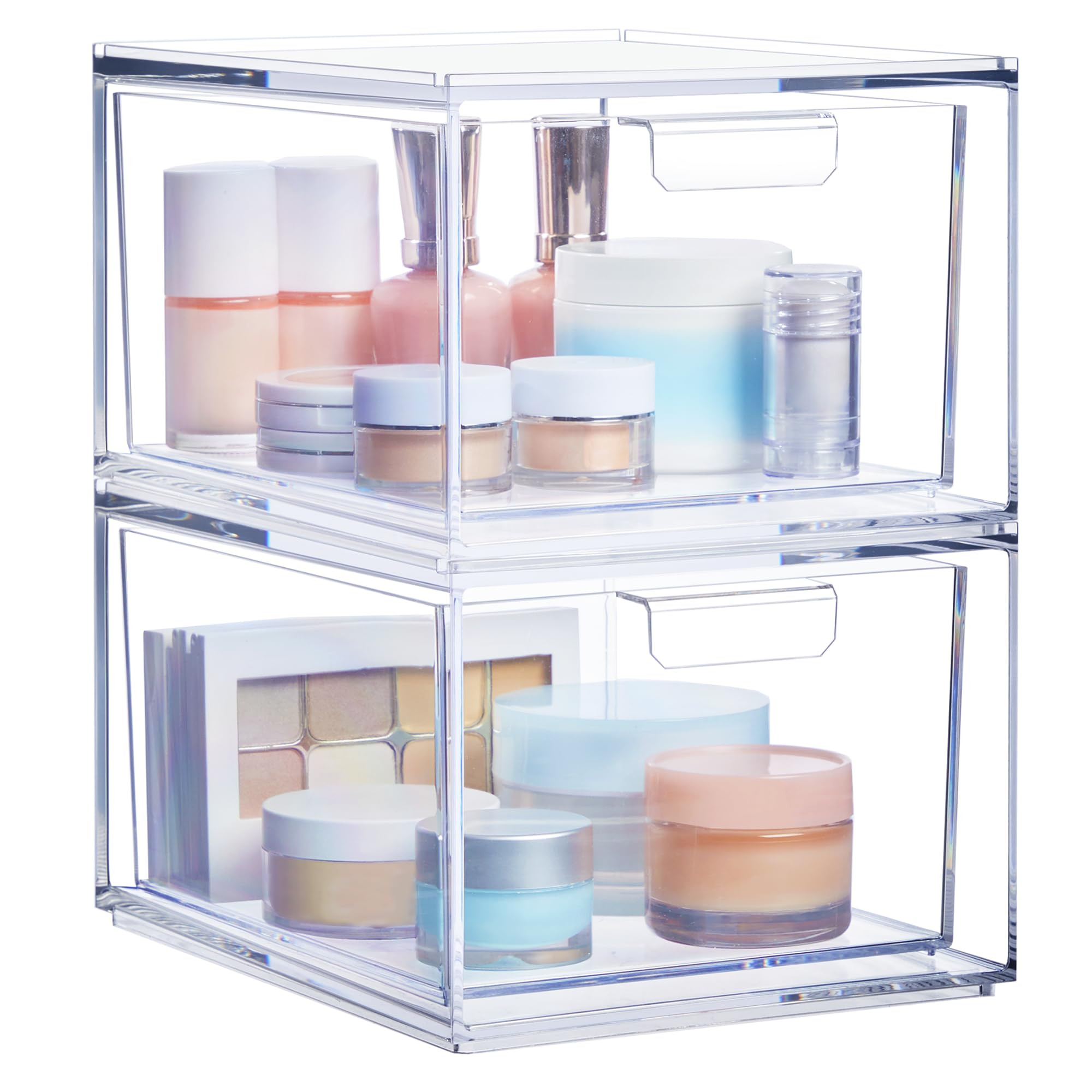 STORi Audrey Stackable Clear Bin Plastic Organizer Drawers | 2 Piece Set | Organize Cosmetics and... | Amazon (US)