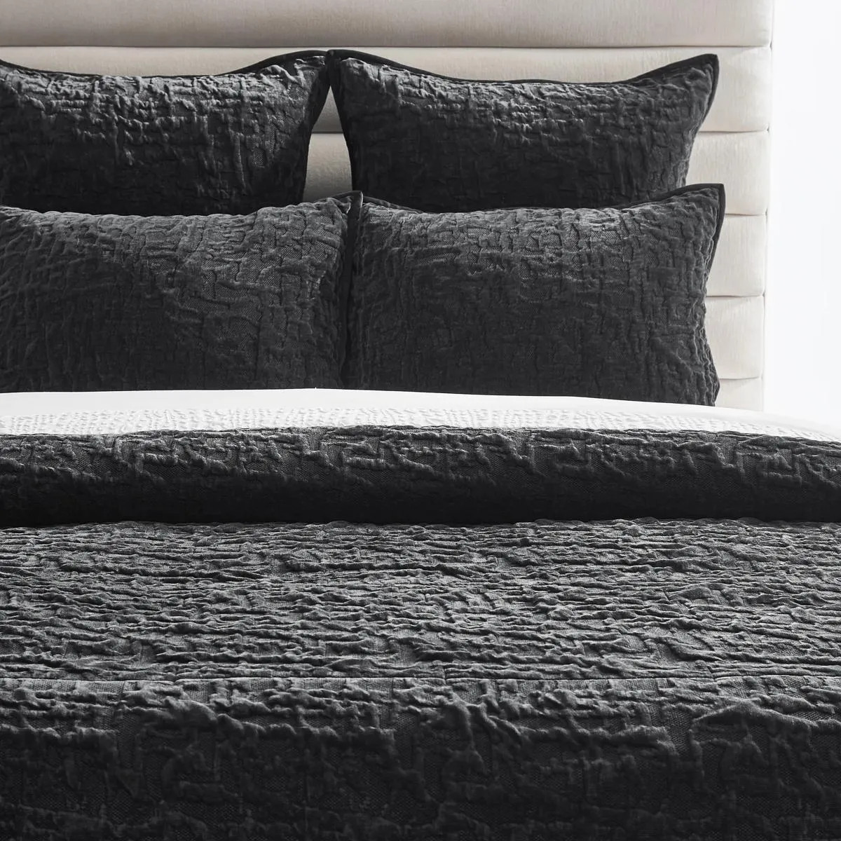 Madera Velvet Coverlet Set - Black | Z Gallerie