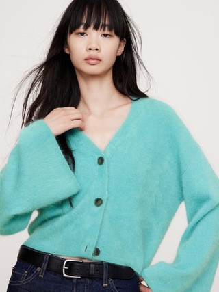 Brushed Cashmere Flare-Sleeve Cardigan | Banana Republic (US)