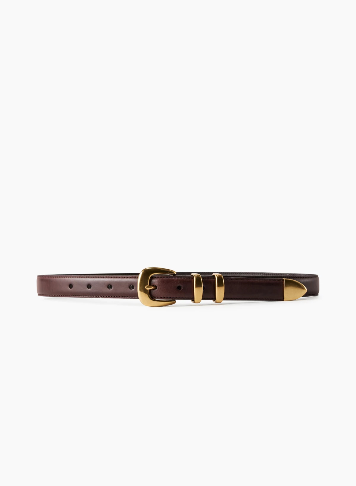 LEGENDARY SOLID BRASS LEATHER BELT | Aritzia