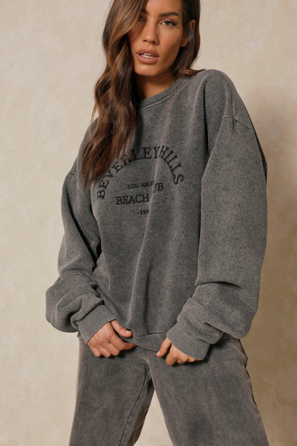 Beverley Hills Embroidered Oversized Sweatshirt | Miss Pap UK