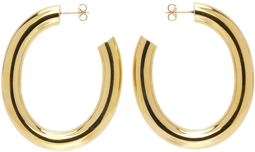 Gold Curve Earrings | SSENSE