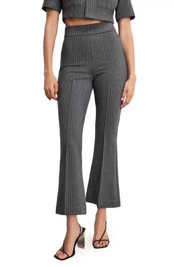 Good American Soft Ponte Kick Flare Ankle Pants in Suiting Pinstripe001 at Nordstrom Rack, Size Large | Nordstrom Rack