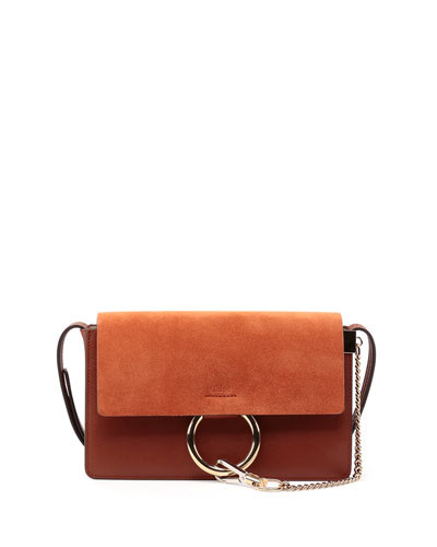 Faye Small Suede Shoulder Bag, Classic Tobacco | Bergdorf Goodman